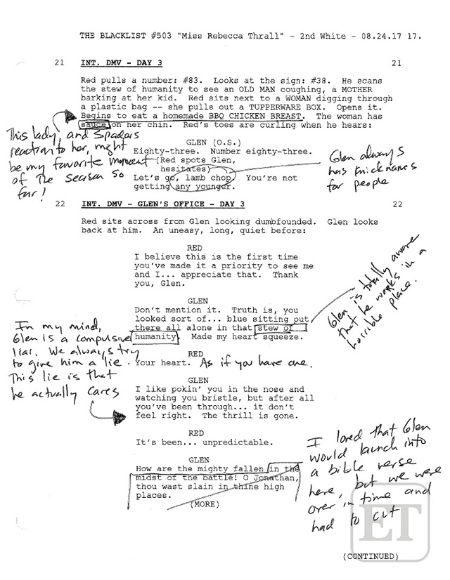 Extraits du script original Miss Rebecca Thrall s5e3 avec corrections