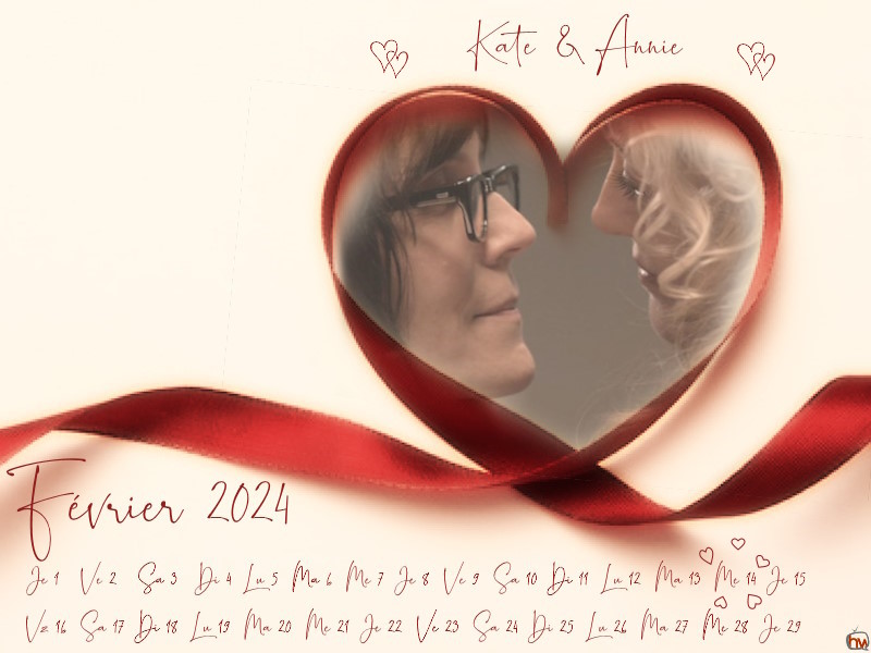 Calendrier de fdévrier 2024 Kate et Annie
